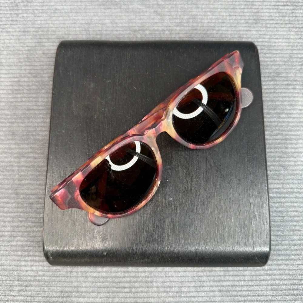 l.a.Eyeworks Jake 385M Y2K Sunglasses Tortoise Red Orange Purple Handcrafted VTG